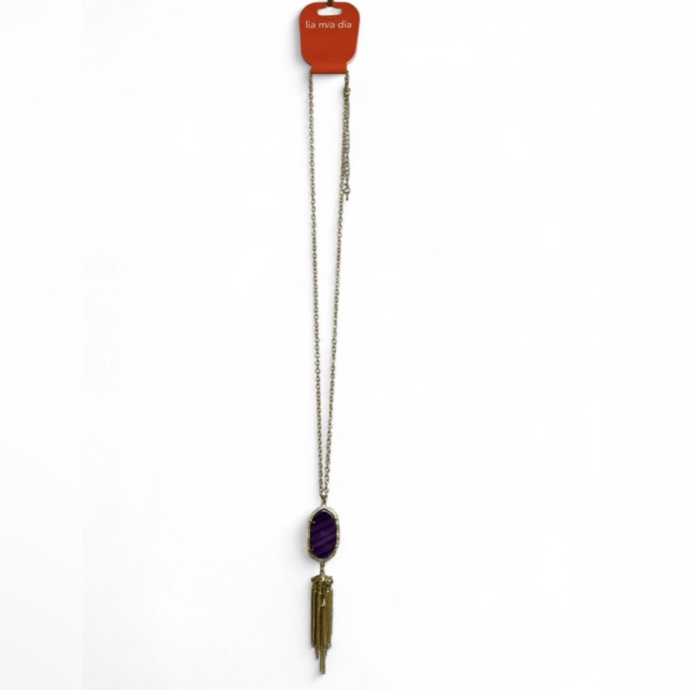 Purple and Gold Long Necklace